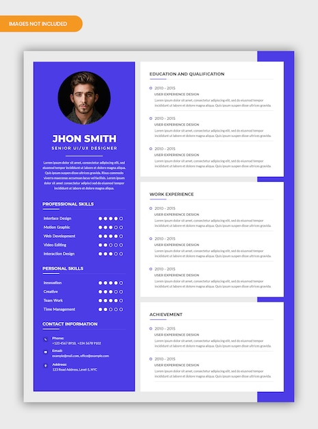 Moderne minimalistische cv-sjabloon