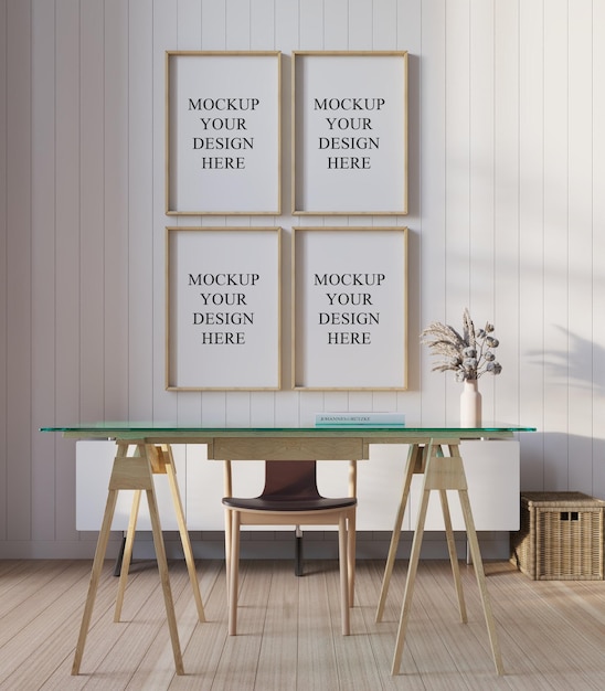 Moderne minimalistische huiskantoor mockup