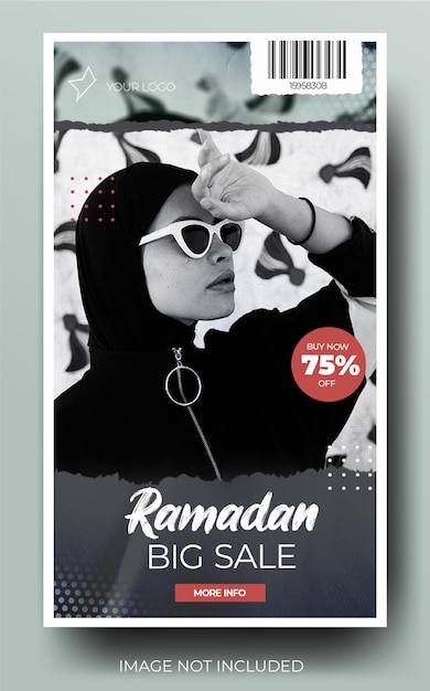 PSD moderne minimalistische mode ramadan sociale media poster banner