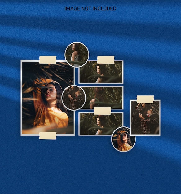 Moderne minimalistische schaduw overlay fotolijst polaroid mockup premium Psd