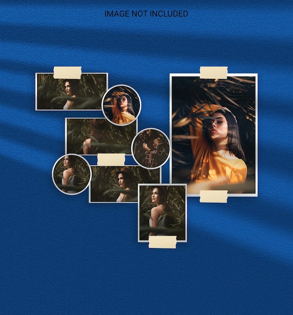 Moderne minimalistische schaduw overlay fotolijst polaroid mockup premium Psd
