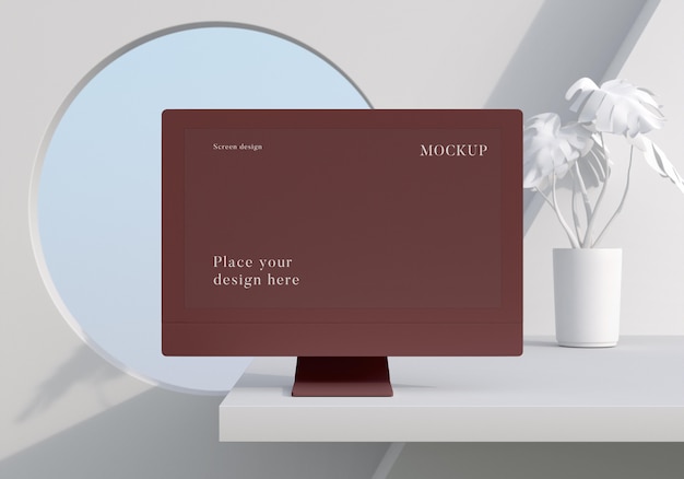 PSD moderne mock-up desktopopstelling