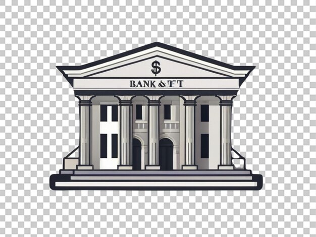PSD moderne platte icoon van een bank op witte achtergrond