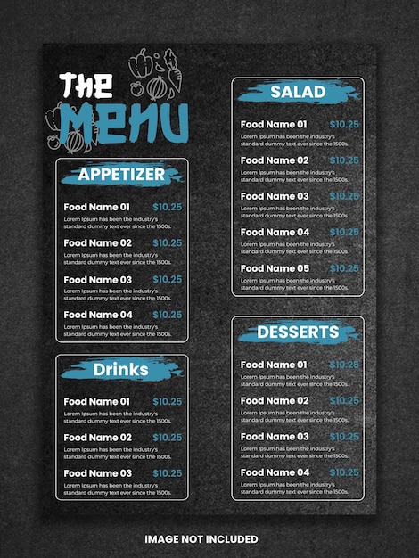 Moderne restaurantmenu voor burgers