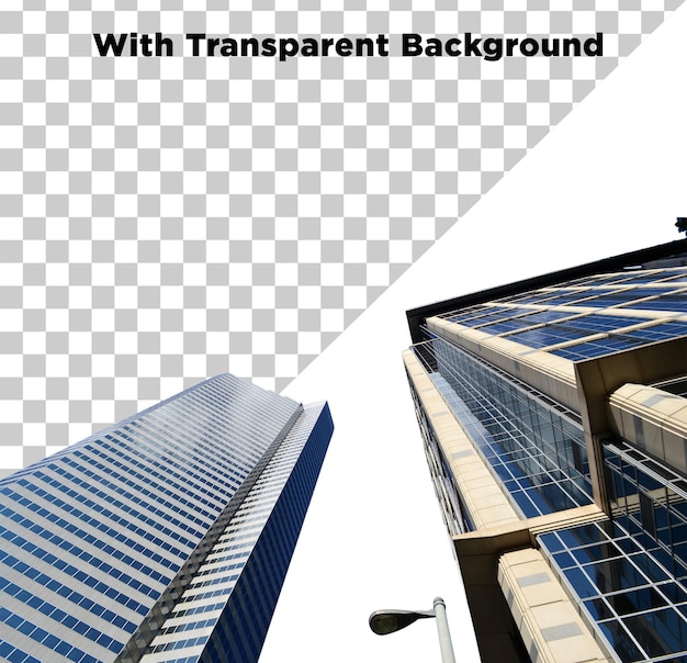 Moderne Sky Scraper-gebouwen PNG PSD geïsoleerd op een doorzichtige achtergrond