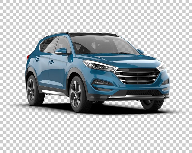 PSD moderne suv geïsoleerd op de achtergrond 3d rendering illustratie