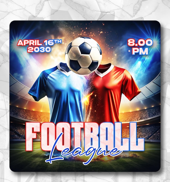 Moderne voetbal competitie Flyer Post Design