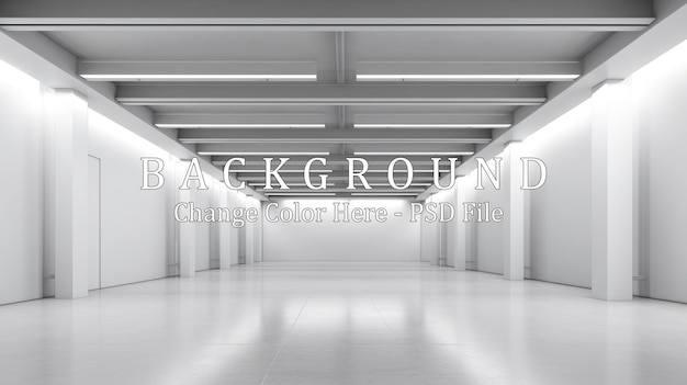 Moderne witte interieur met een geometrisch plafond