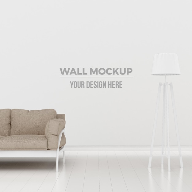 Moderne woonkamer en bankdecoratie mockup