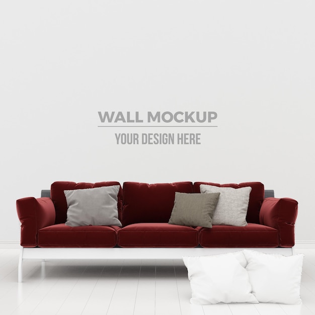 moderne woonkamer en bankdecoratie mockup