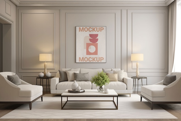 PSD moderne woonkamer mock-up