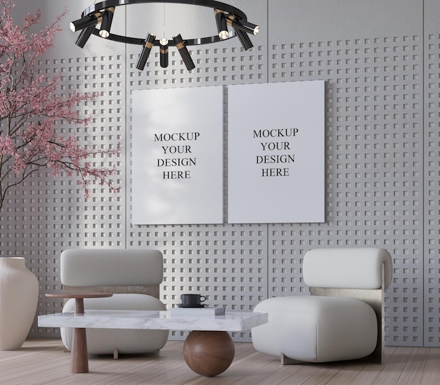 Moderne woonkamer mockup
