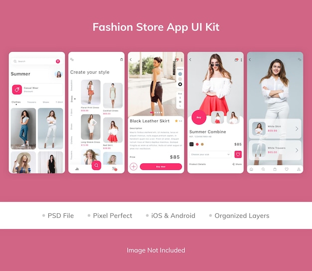 PSD modewinkel app ui kit