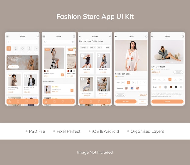 Modewinkel app ui kit