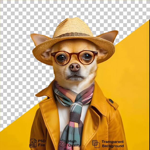 PSD modny pies izolowany na przezroczystym tle zawiera plik png