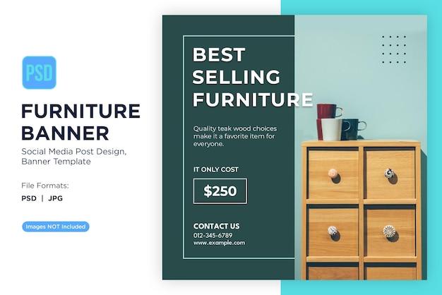 modren furniture sale banner design template