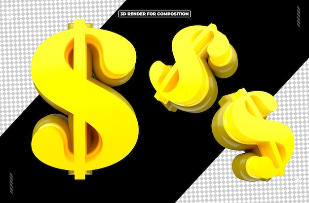 moeda 3d cifrao dinheiro para redes sociais