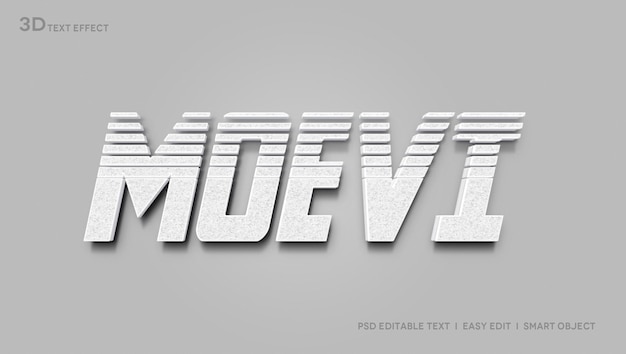 Moevi modello di mockup effetto stile testo 3d premium