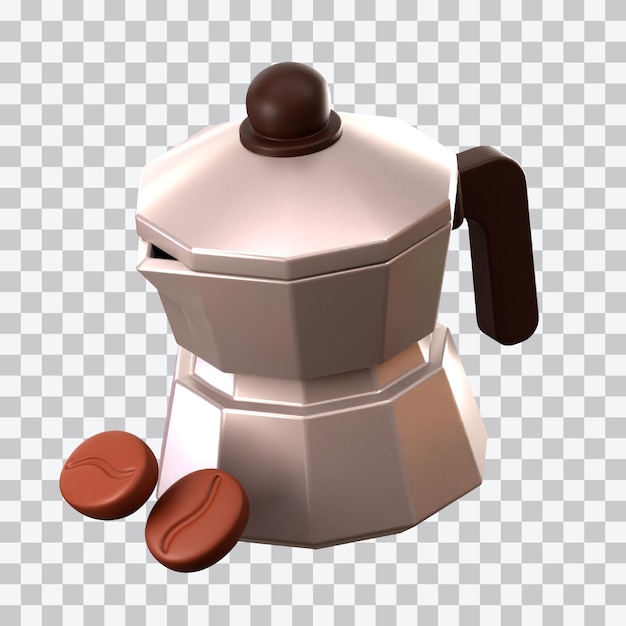 moka pot coffee 3d illustration