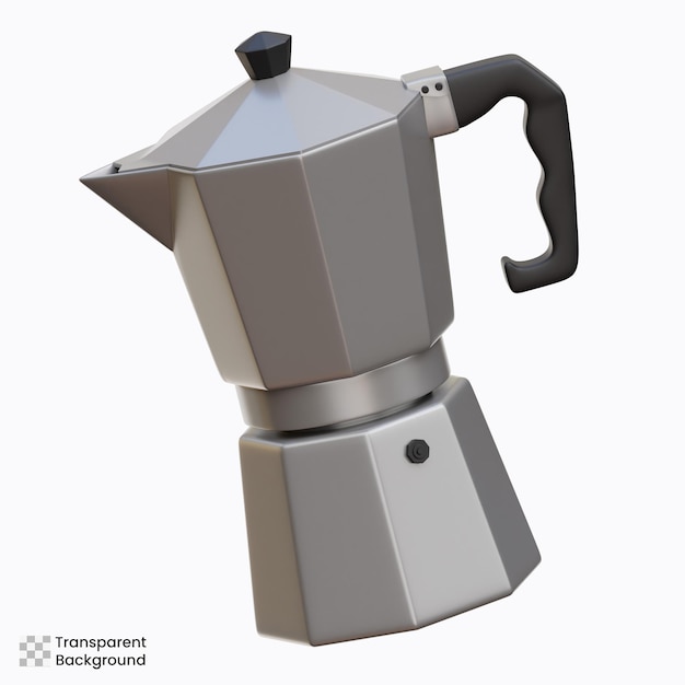 모카포트 커피 3d 일러스트레이션
