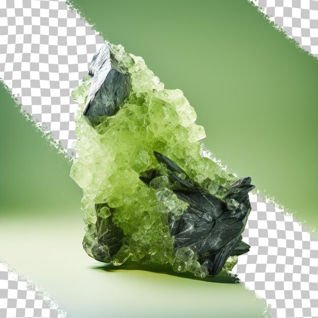 Молдавитный минерал на прозрачном фоне