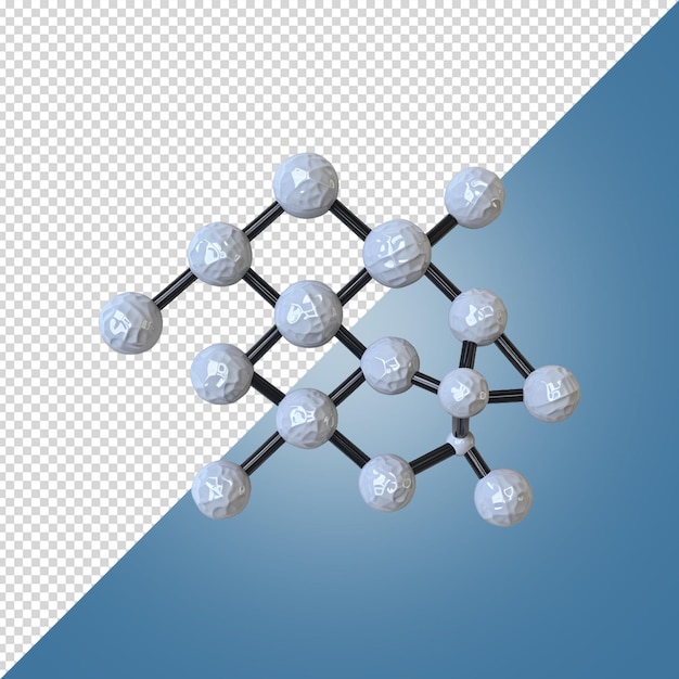 PSD Молекулярное моделирование изолировано на белом