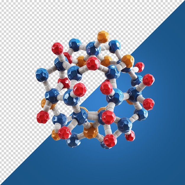 PSD molecular modeling isolated on white background