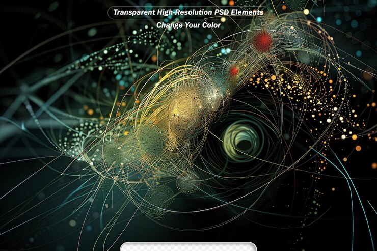 PSD molecular structure series interplay of abstract atoms on abstract background