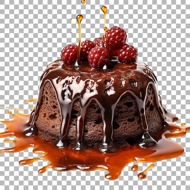 PSD molten lava cake on transparent background