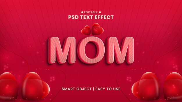 Эффект редактируемого текста Mom 3d