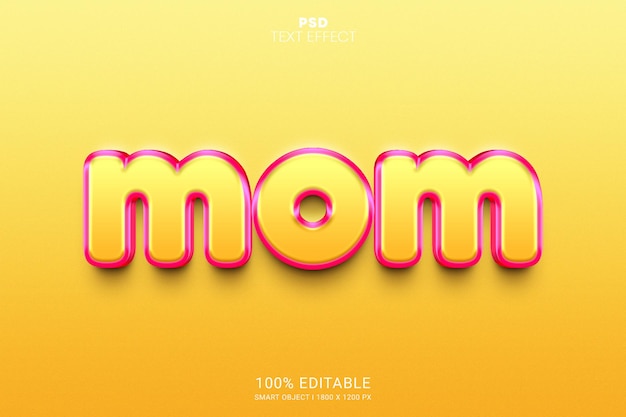 PSD mom 3d psd editable text effect