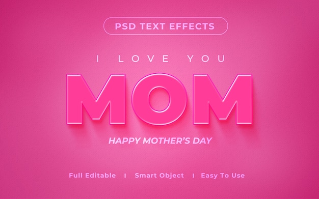 Mom 3d-teksteffect mockup