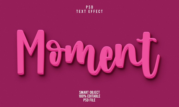 PSD moment 3d bewerkbaar teksteffect