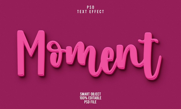 Moment Edytowalny efekt tekstowy 3D