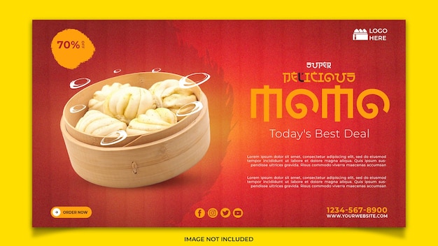 PSD momo food promotion social media banner