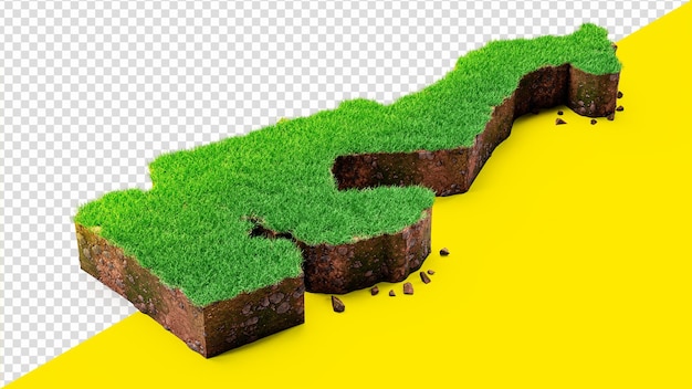 Monaco Map Grass and ground texture 3d illustration