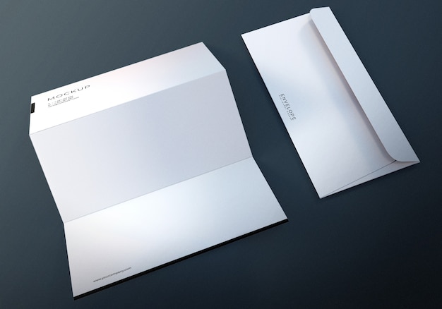 Monarch Envelope with Letterhead Design Mockup