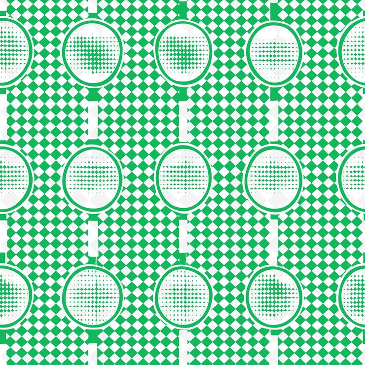 PSD monarch houndstooth pattern with badminton racket icon and a nature inspired abstract outline art