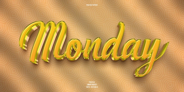 Monday 3d editable text effect