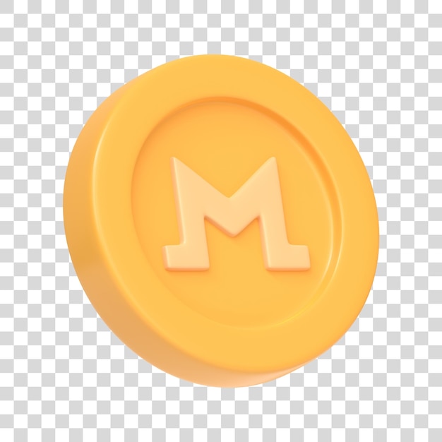 Token monero isolato su sfondo bianco segno e simbolo dell'icona 3d stile minimale cartoon