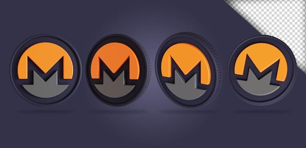 PSD monero xmr munt 3d-rendering collecties