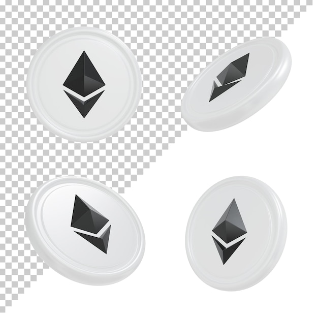 Monety Kryptowaluty Ethereum Renderowanie 3d