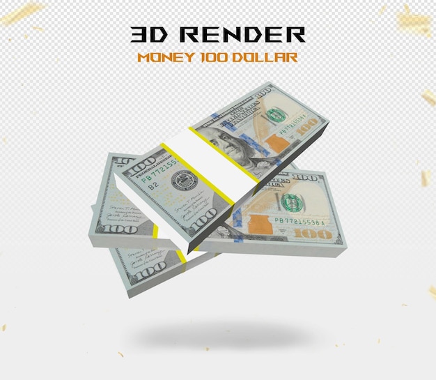 Soldi 100 dollari rendering 3d