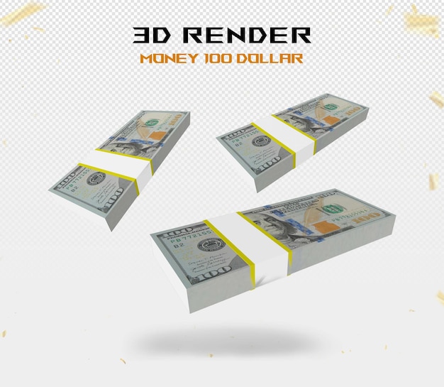 Soldi 100 Dollari Rendering 3D