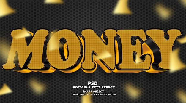 PSD modello di photoshop in stile testo modificabile money 3d