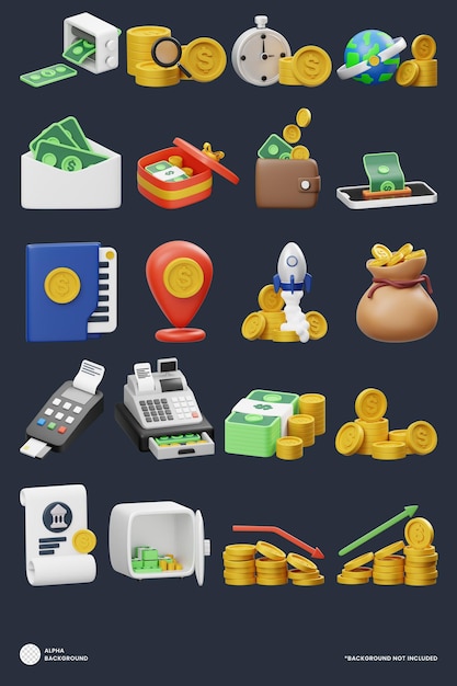 Money 3D Icon Premium Psd