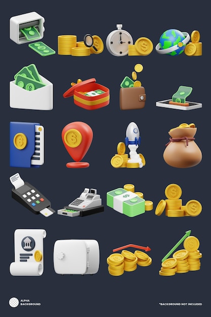 money 3d icon premium psd