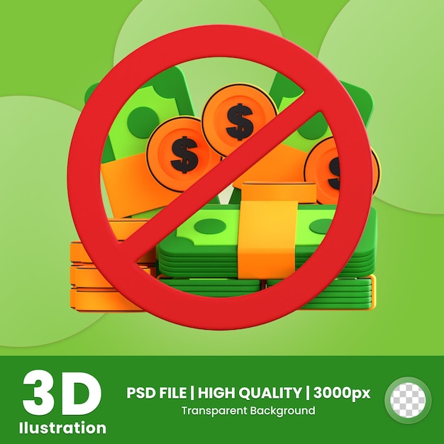 PSD money 3d icon render