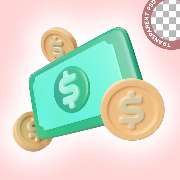 Money 3d illustration icon