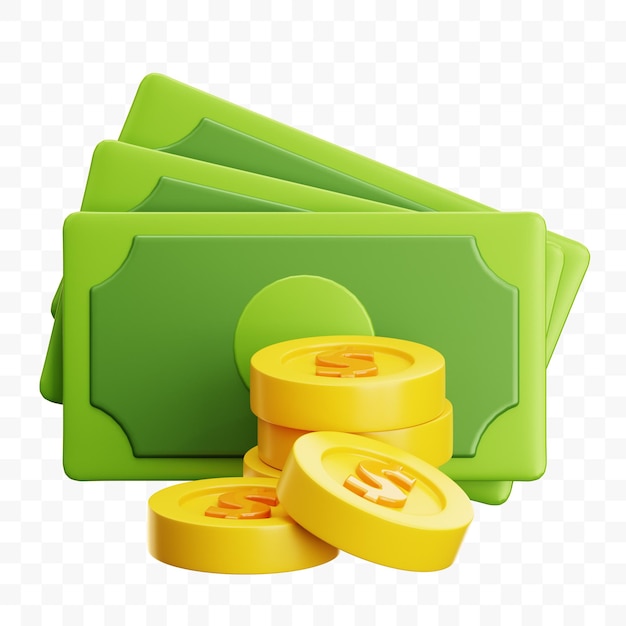 Иллюстрация денег в 3D